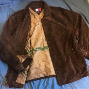 Vintage Tommy Hilfiger Brown Suede Leather Jacket